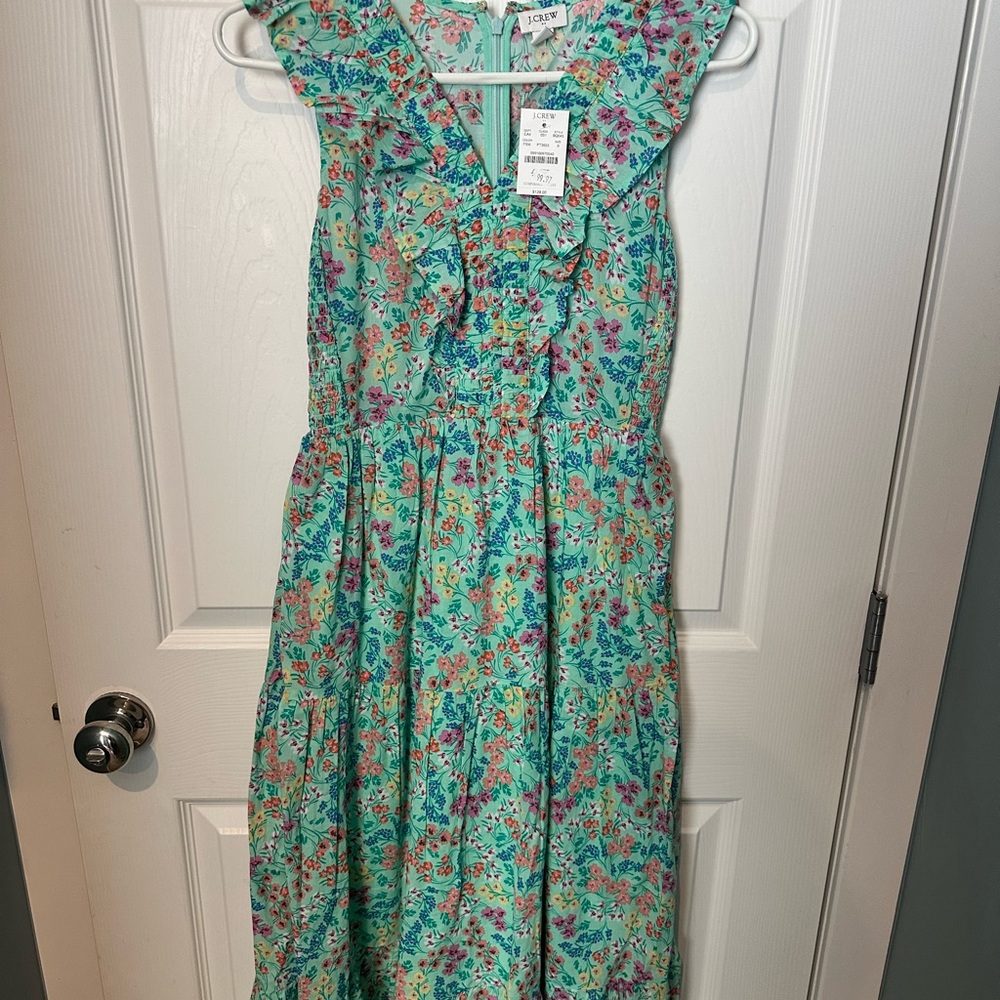 J. Crew women’s Dress in Teal and Pink Floral